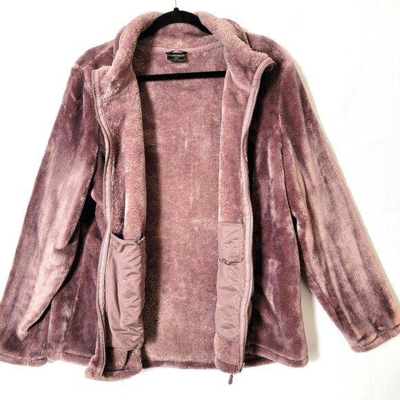 32 Degrees Heat Womens Sherpa Jacket Size 2XL Long Sleeve Full Zip Light Plum - Picture 2 of 12